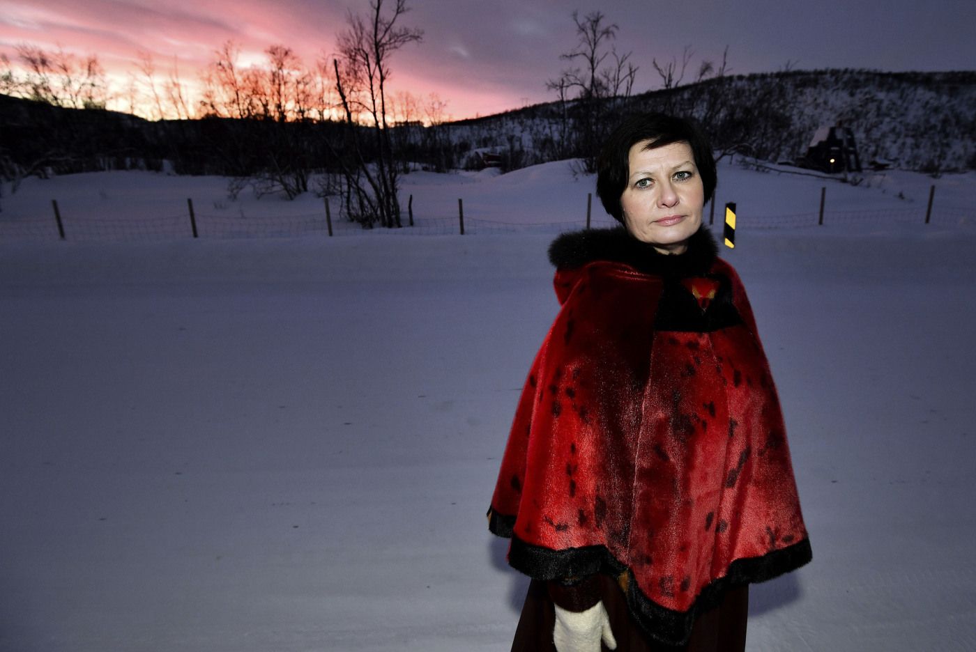 Helga Pedersen på markeringen av samenes nasjonaldag på Tana Bru i Finnmark. 
 Foto: TERJE MORTENSEN, VG