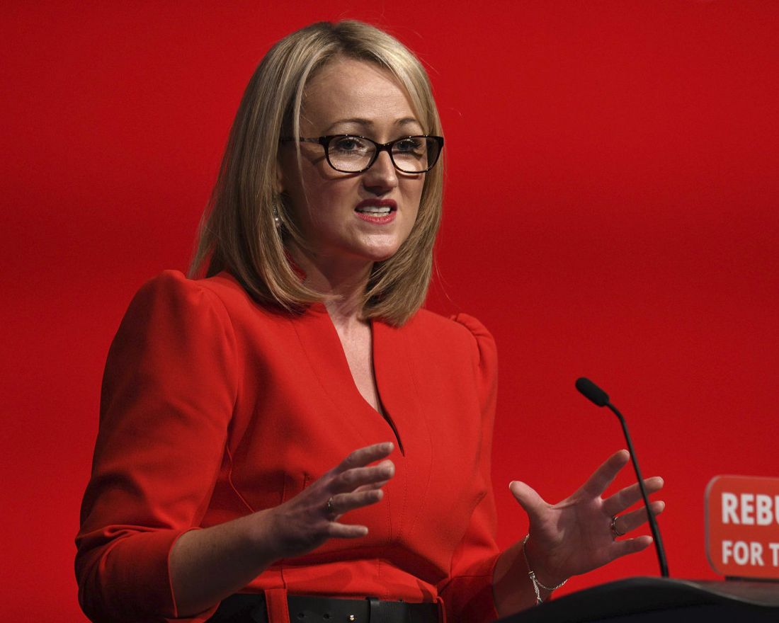 Opposition Labour party shadow Business secretary Rebecca Long-Bailey addresses delegates on the third day of the Labour party conference in Liverpool, north west England on September 25, 2018. (Photo by Oli SCARFF / AFP)