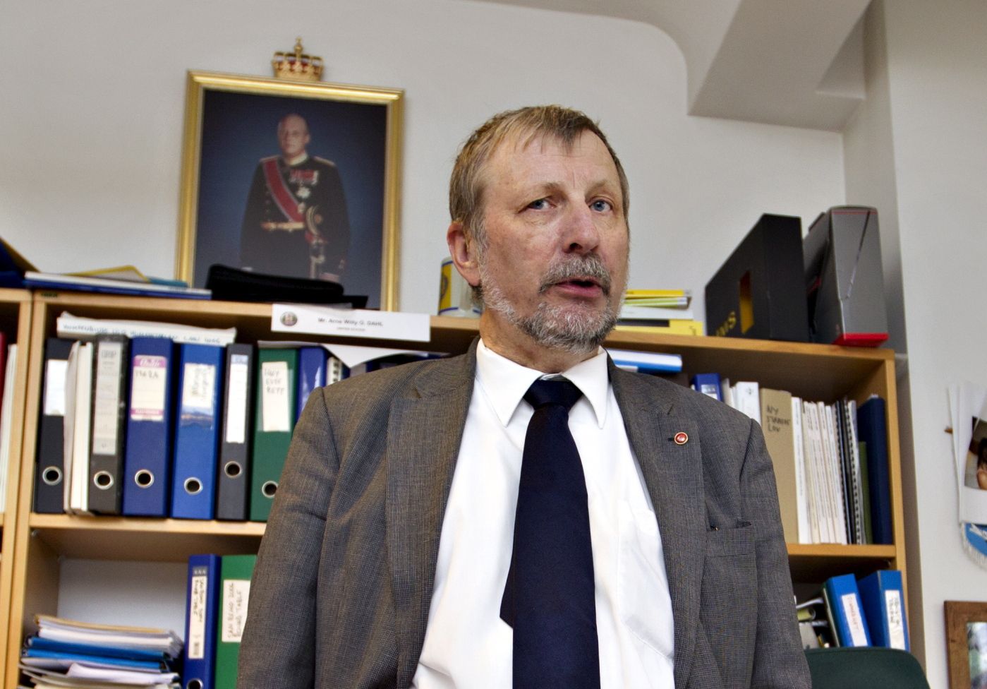 Generaladvokaten  Arne Willy Dahl hadde møte med etterforskerne som har sett på E-bataljonens overvåkning av blant andre VG-journalister. 
 FOTO: ROGER NEUMANN/VG