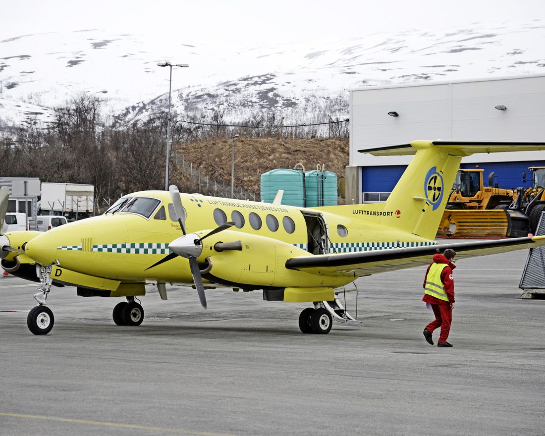 Tromsø 20180507. 
 Luftambulansefly fra Lufttransport på Tromsø Lufthavn. 
 Foto: Rune Stoltz Bertinussen / NTB scanpix