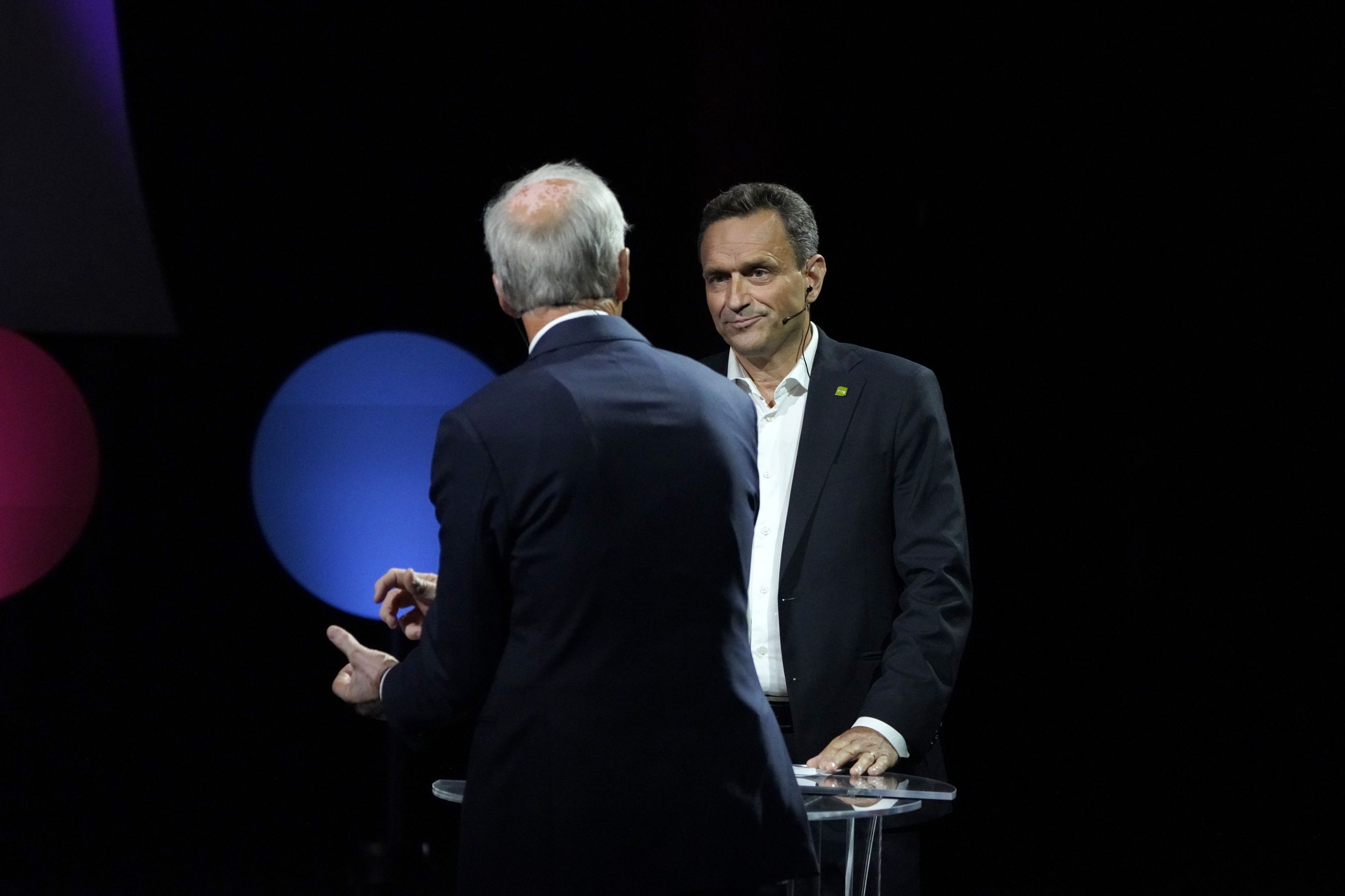 ALLIANSE: Jonas Gahr Støre og Arild Hermstad under parti­lederdebatt i 2021.