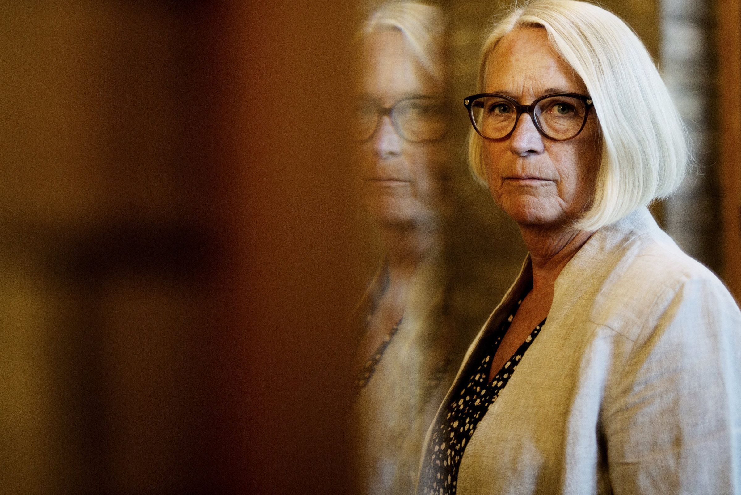 Intervju med Marit Arnstad (Sp) om hva de vil kopiere av danske erfaringer. Her er hun fotografert på Stortinget. Foto: Hanne Marie Lenth Solbø