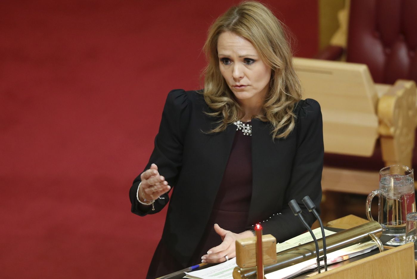 OSLO  20171122. 
 Kulturminister Linda Hofstad Helleland under spørretimen i Stortinget onsdag 
 Foto: Cornelius Poppe / NTB scanpix