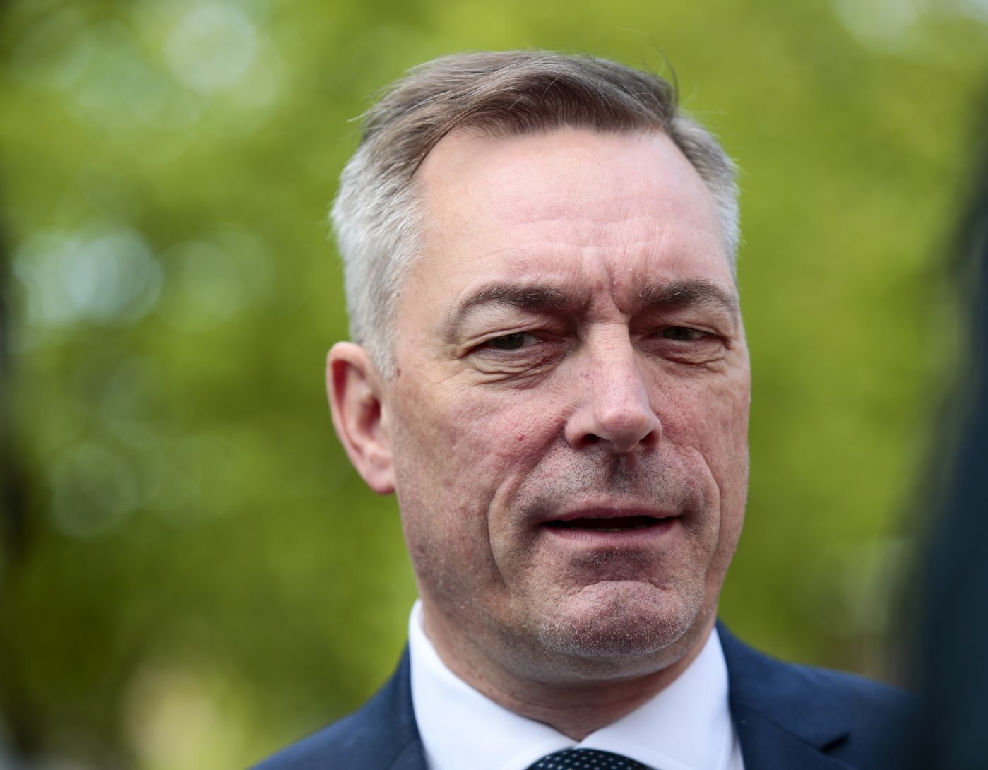 Oslo  20190515. 
 Forsvarsminister Frank Bakke-Jensen (H) kommenterer tilstandsrapporten for KNM Helge Ingstad. 
 Foto: Lise Åserud / NTB scanpix