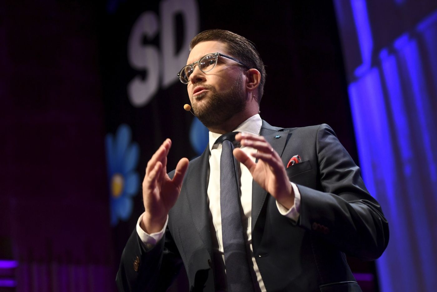 NORRK÷ING, SVERIGE 20171125. 
 Sverigedomokraterns partiledare Jimmie Åkesson talar under partiets Landsdagar på lˆrdagen. 
 Foto: Vilhelm Stokstad/TT / NTB scanpix