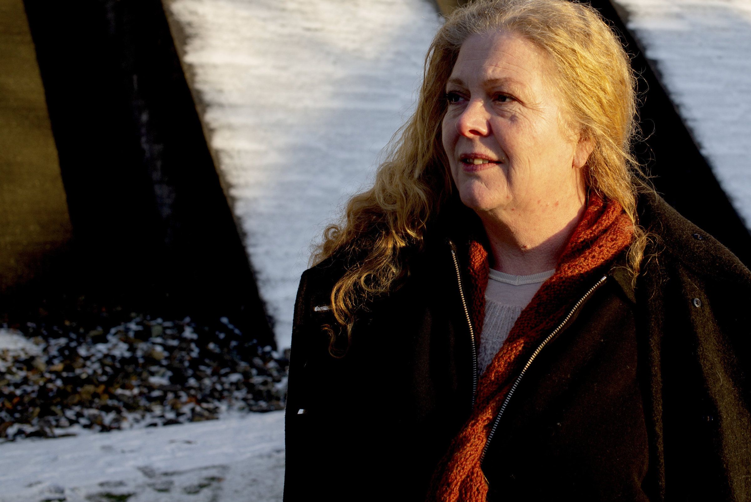 Leiar i Utdanningsforbundet Bergen Bente Myrtveit ved Svartediket i Bergen. Foto: Martin Årseth