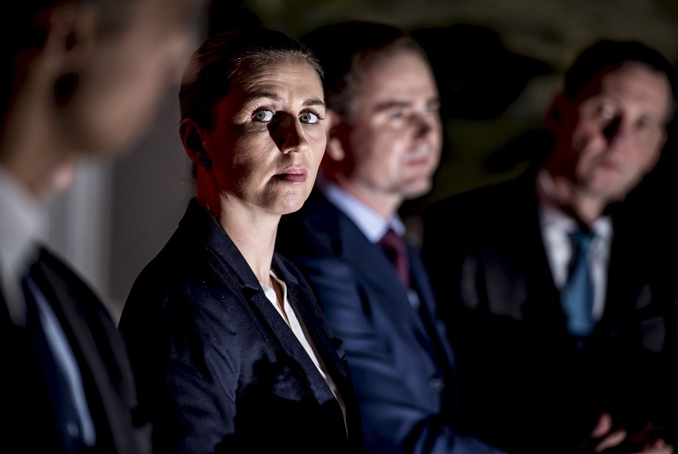 København, Danmark 20180205. 
 Socialdemokratiets formand Mette Frederiksen præsenterer udlændingeudspil i partiets gruppeværelse på Christiansborg, mandag den 5. februar 2018. 
 Foto: Mads Claus Rasmussen / Ritzau Scanpix / NTB scanpix