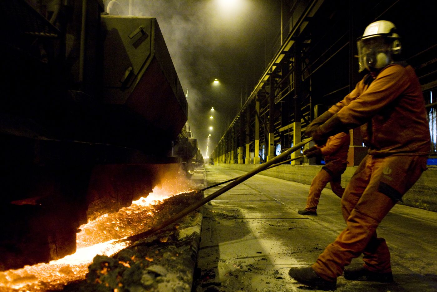 Hydro Aluminium AS på Karmøy. Industri. Smelteverk. 
  
 Foto: Tom Henning Bratlie/Klassekampen