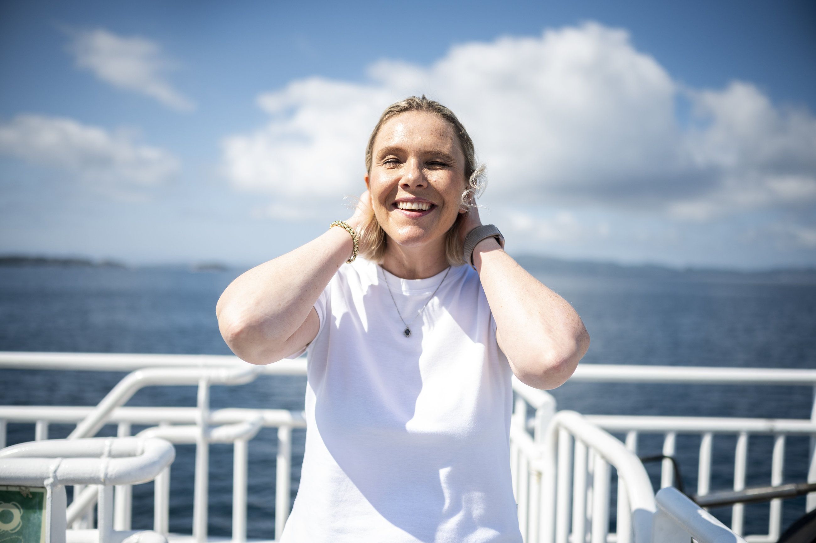 LYST: Sylvi Listhaug på valgkampturné i Bjørnafjorden i 2021.