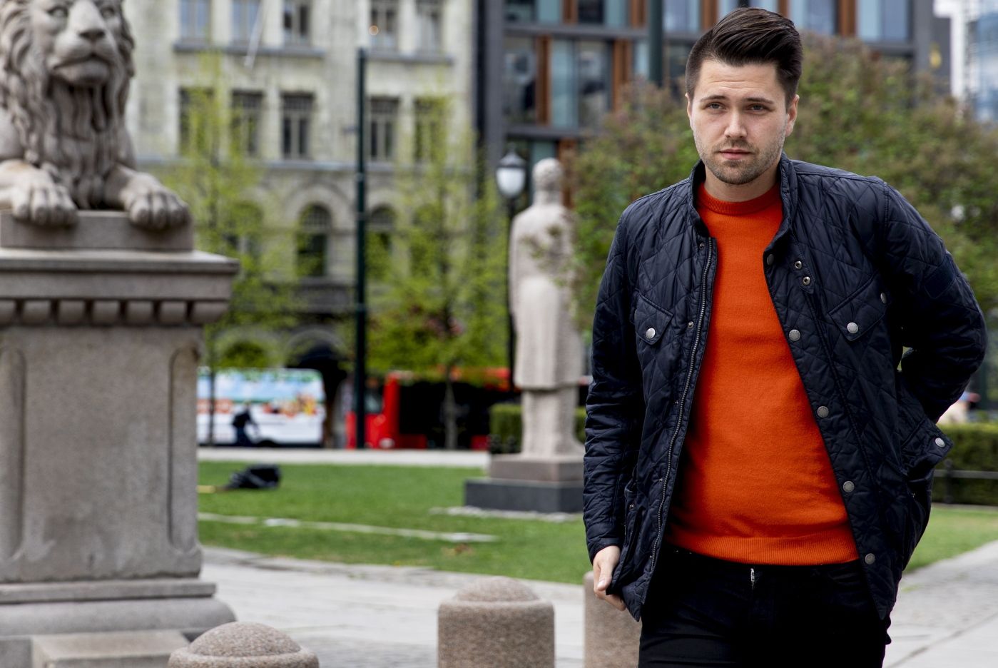 FpU-leder Bjørn-Kristian Svendsrud advarer regjeringen mot å senke ambisjonene for skattekutt. 
  
 Foto: Tom Henning Bratlie