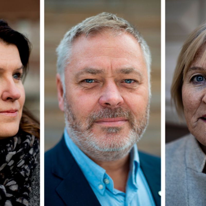 LØFT: Leder for Akademikerne Kari Sollien (til venstre), YS-leder Erik Kollerud og Unios leder Ragnhild Lied heier alle på LO i årets lønnsoppgjør. FOTO: SIV DOLMEN, JOHN TRYGVE TOLLEFSEN OG CHRISTOPHER OLSSØN