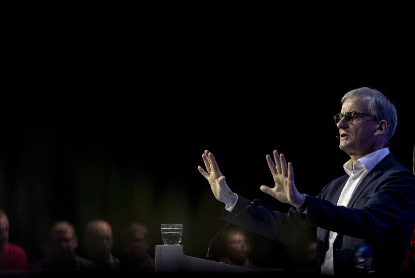 Landsmøte i Fellesforbundet, med tale fra leder i Arbeiderpartiet Jonas Gahr Støre. 
  
 Foto: Tom Henning Bratlie