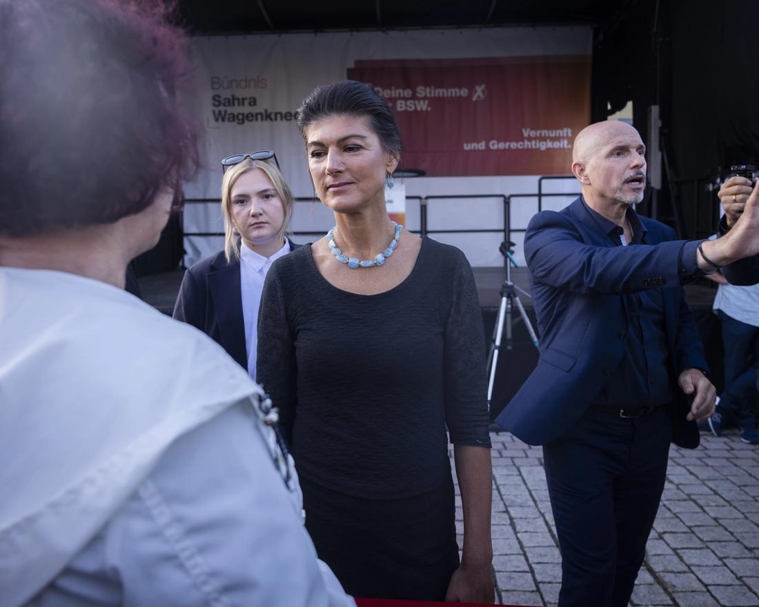 Populist: Sarah Wagenknecht brøt ut av Die Linke og dannet et eget parti. I morgen kan partiet gjøre brakvalg i to tyske delstater.