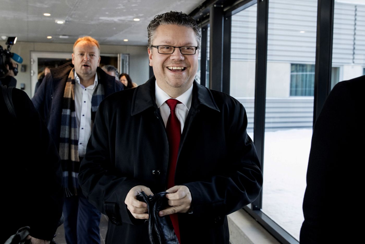 Gardermoen  20190117. 
 Ulf Leirstein (FRP) før landstyremøte for å ta stilling til den fremforhandlede regjeringsplatfomen på Gardermoen. 
 Foto: Vidar Ruud / NTB scanpix