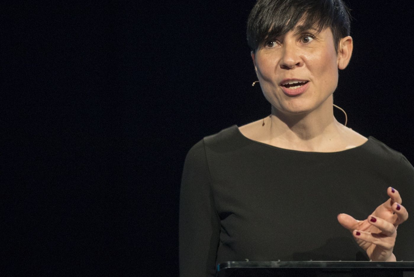 Oslo  20180412. 
 Utenriksminister Ine Eriksen Søreide (H) holder foredrag på Norges Rederiforbunds årskonferanse. 
 Foto: Vidar Ruud / NTB scanpix