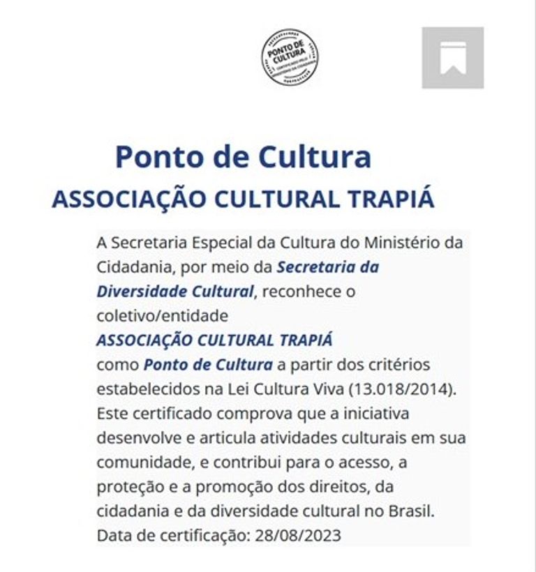 Certificado Ponto de Cultura