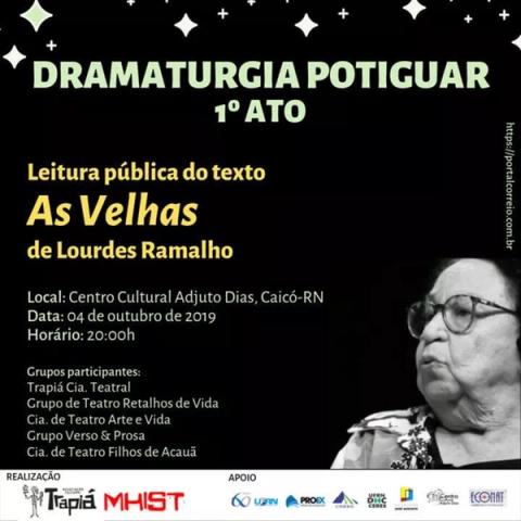 Banner com evento do projeto Dramaturgia Potiguar.