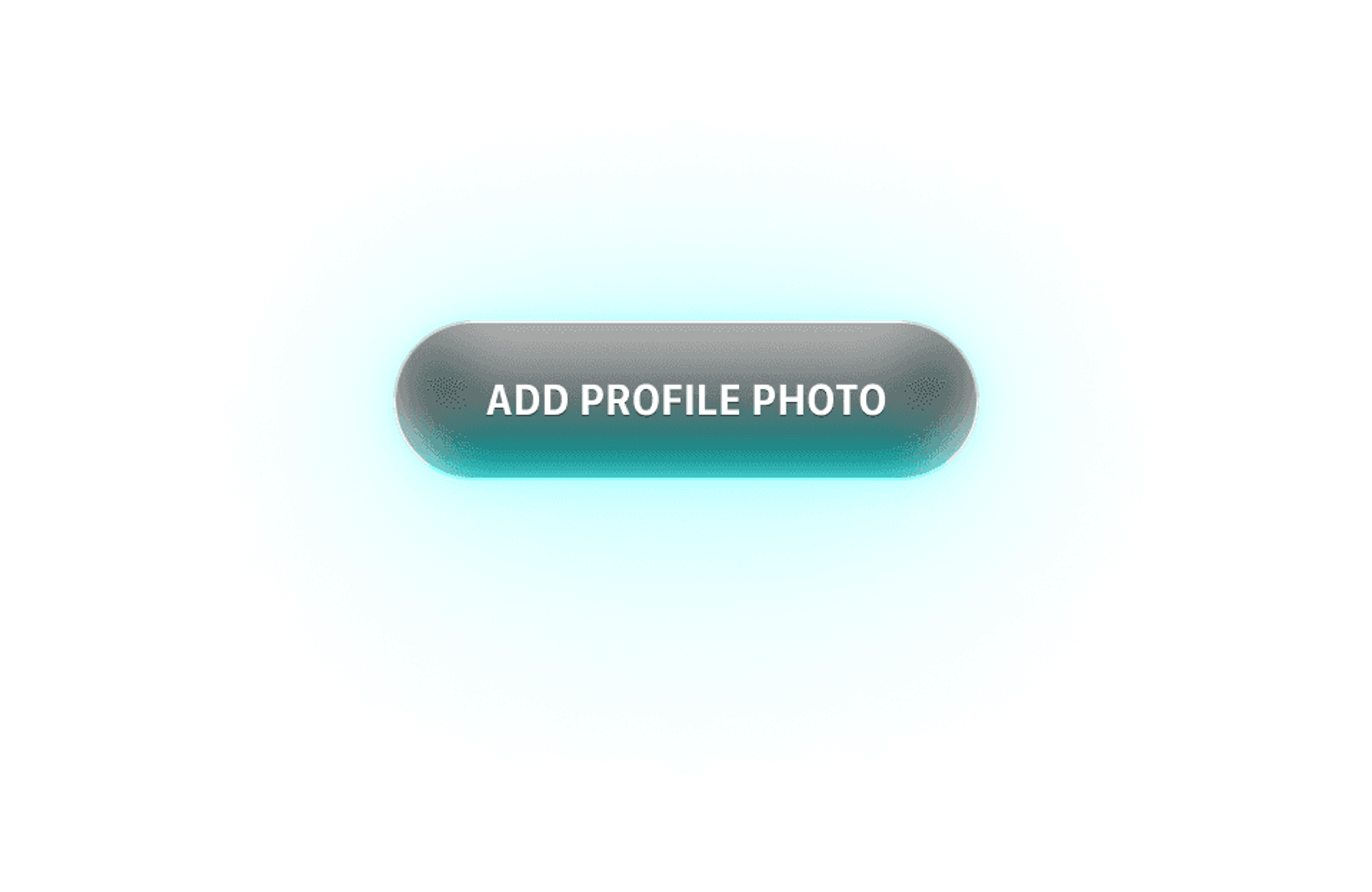 Glassy pill button labeled Add Profile Photo with a cyan glow