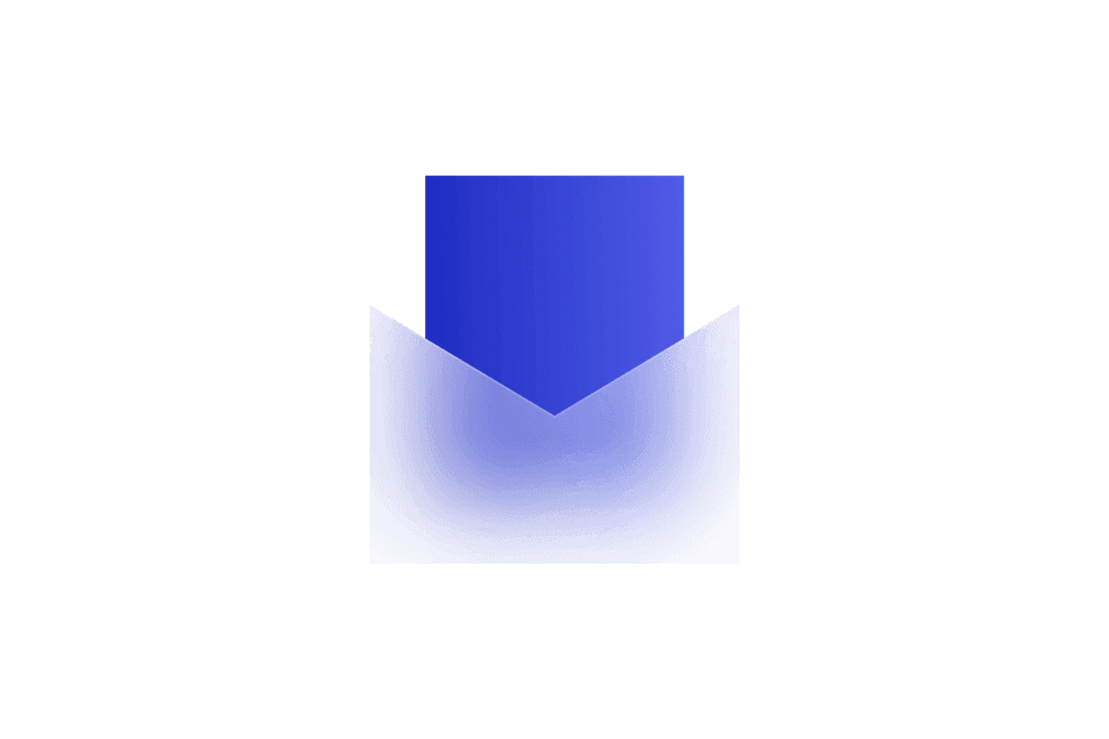 Open envelope icon with a blue letter rising out of it and a soft blue glow