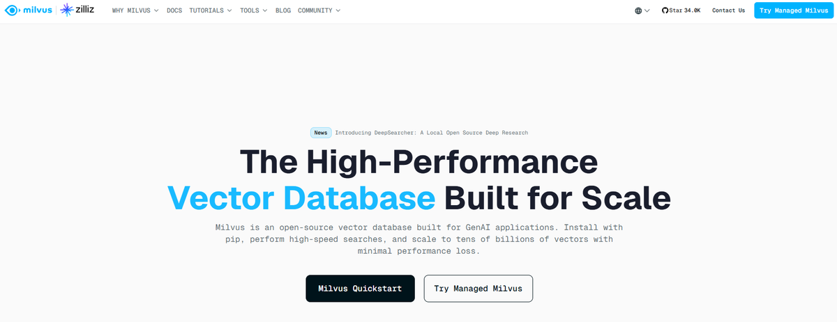 Milvus - Best Vector Databases