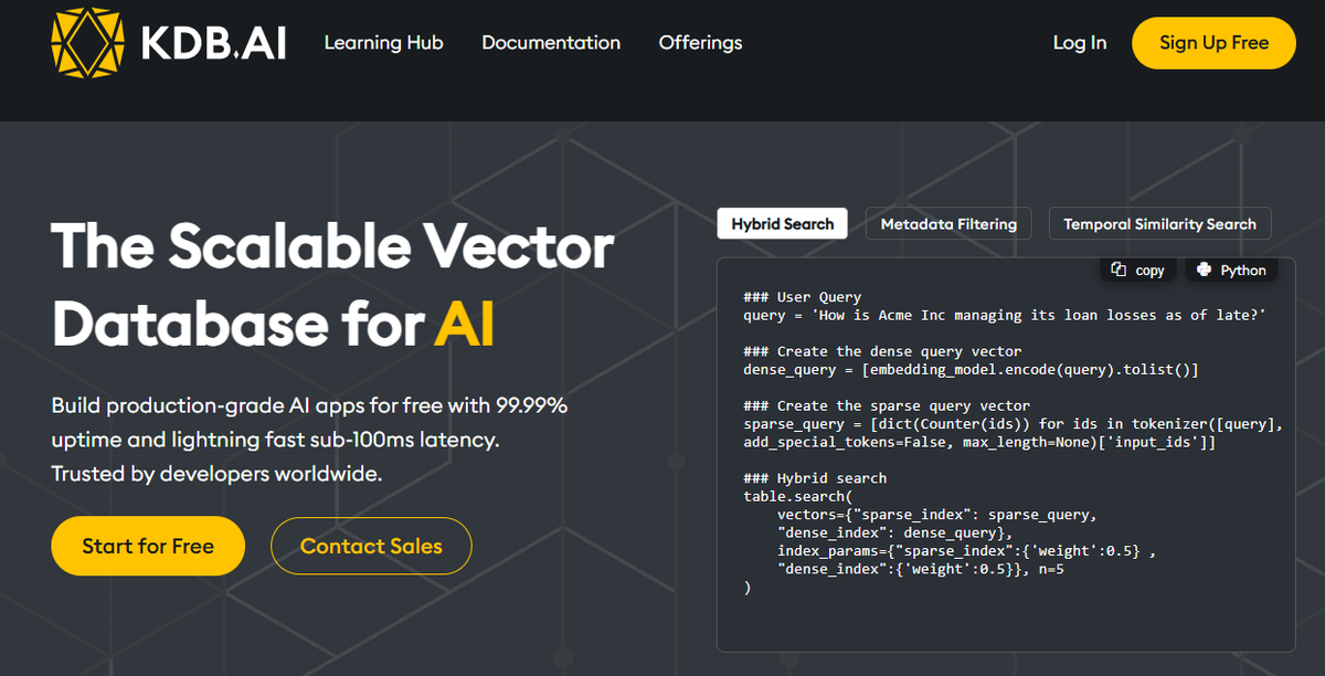 KDB - Best Vector Databases