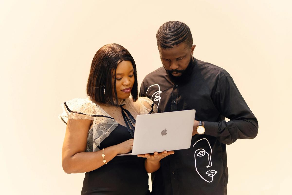 man showing new updates