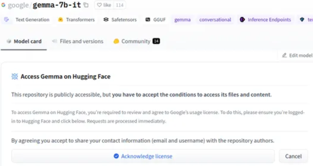 Access Gemma on Hugging Face - Gemma LLM