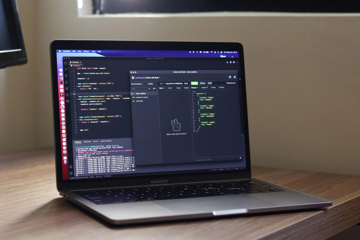 code on laptop