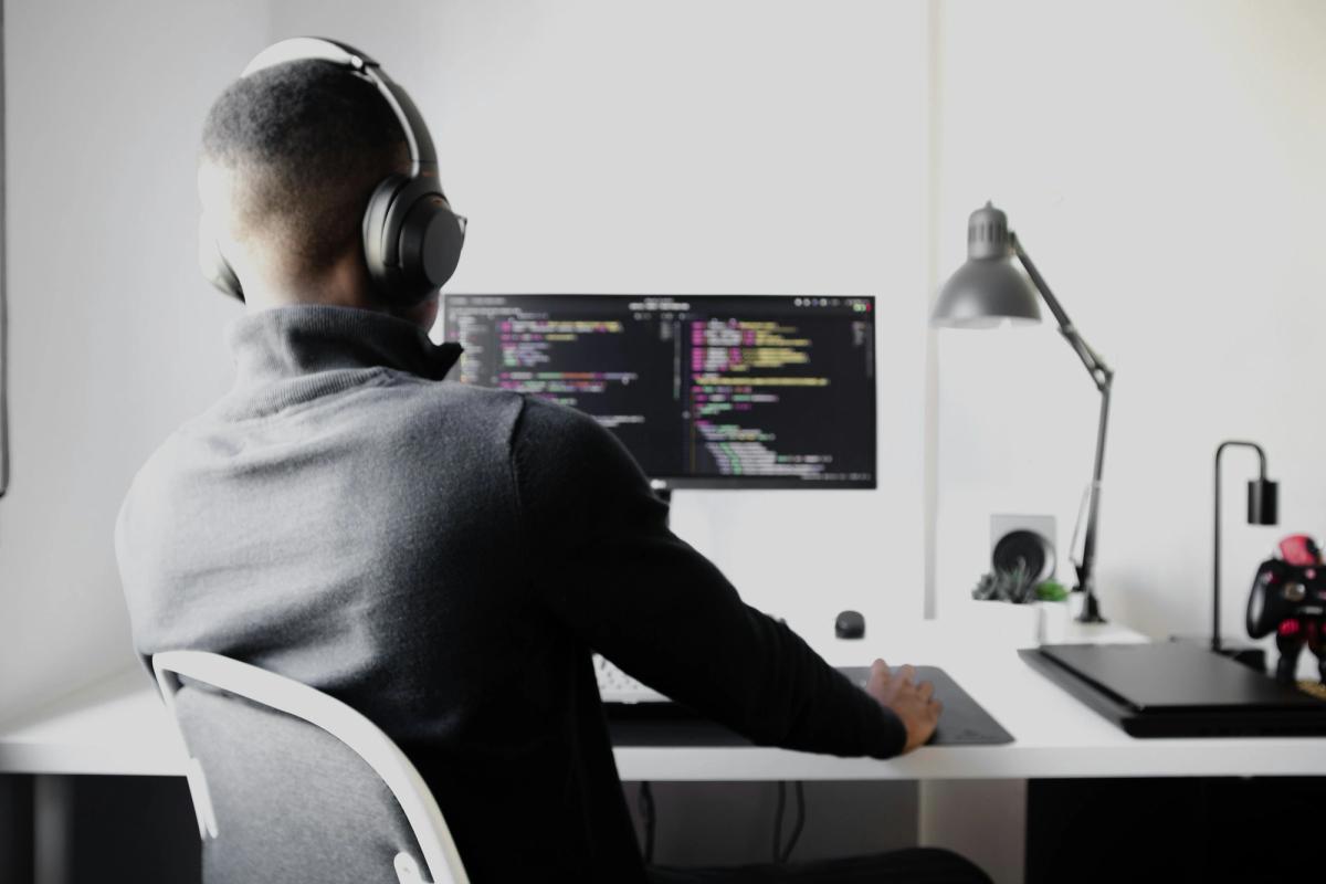 man with his computer