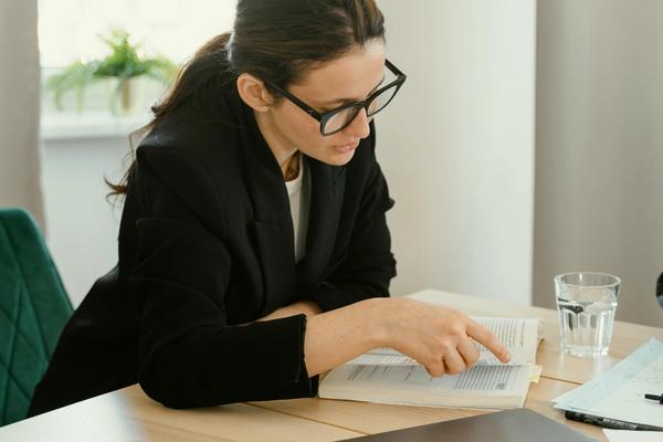 woman reading a book