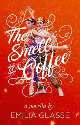 A red book cover with a young female ballerina dressed in Arabian style clothes dancing with a young man dressed as an Arabian sultan.