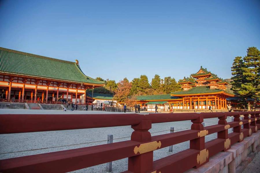 This is Heian Shrine, located in the East of Kyoto city.