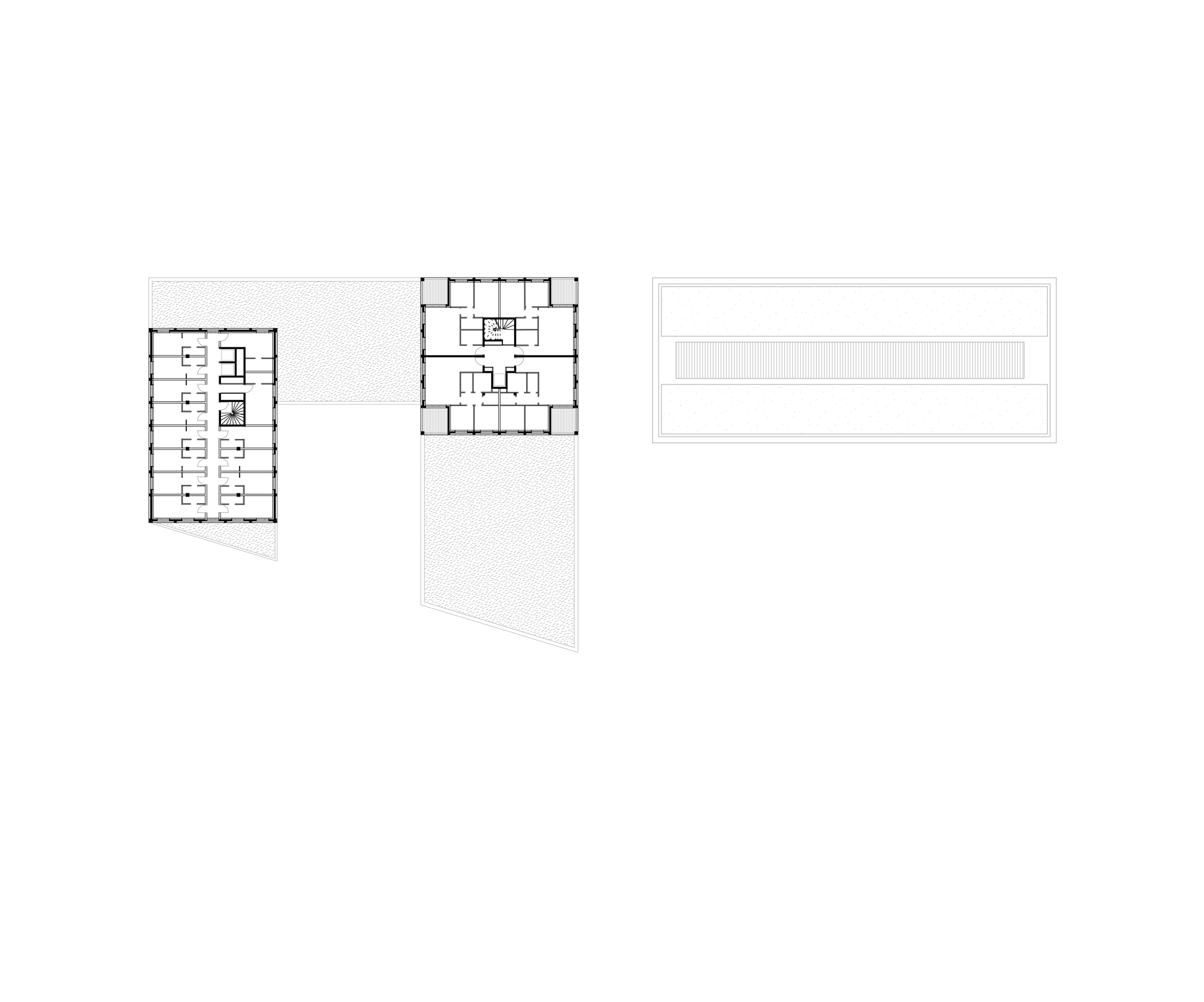 Plan en L de l’îlot 8.10 à Bordeaux, articulant ailes de logements et groupe scolaire Frida Kahlo autour de cours plantées et circulations rationnelles.