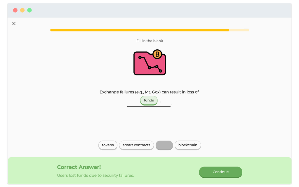Lückentext-Interaktion im Swipe-Format