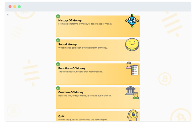 Untermenü der Simple Bitcoin App