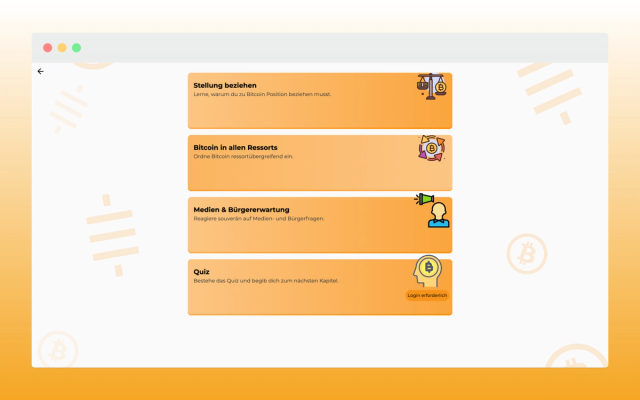 Kursmenü der Academy