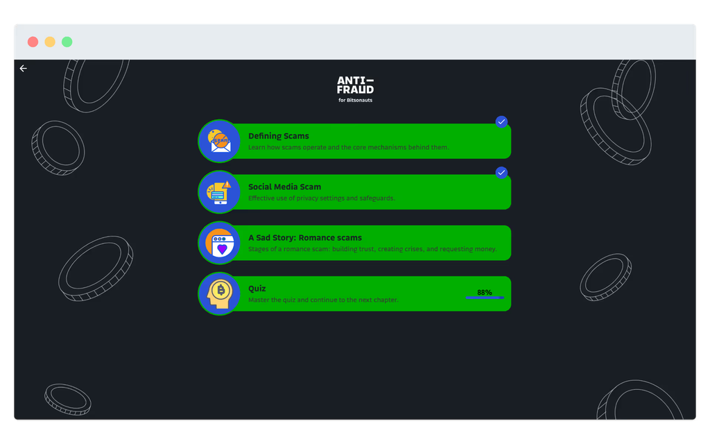 Untermenü der Antifraud Academy