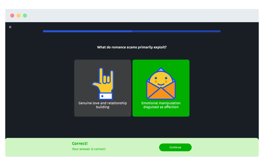 Kurzfrage-Quiz in der Antifraud Academy