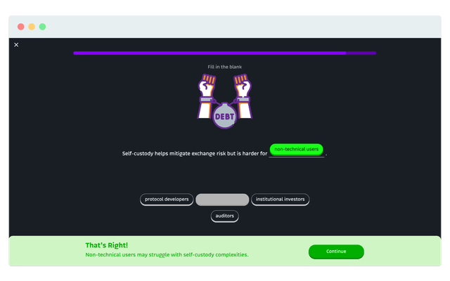Lückentext-Interaktion in der Bitsonauts Academy