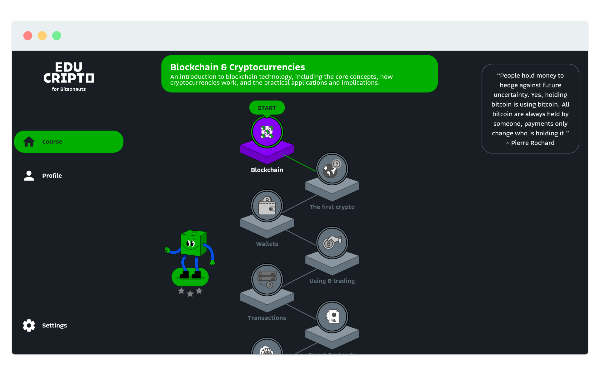 Kursübersicht in der Bitsonauts Academy