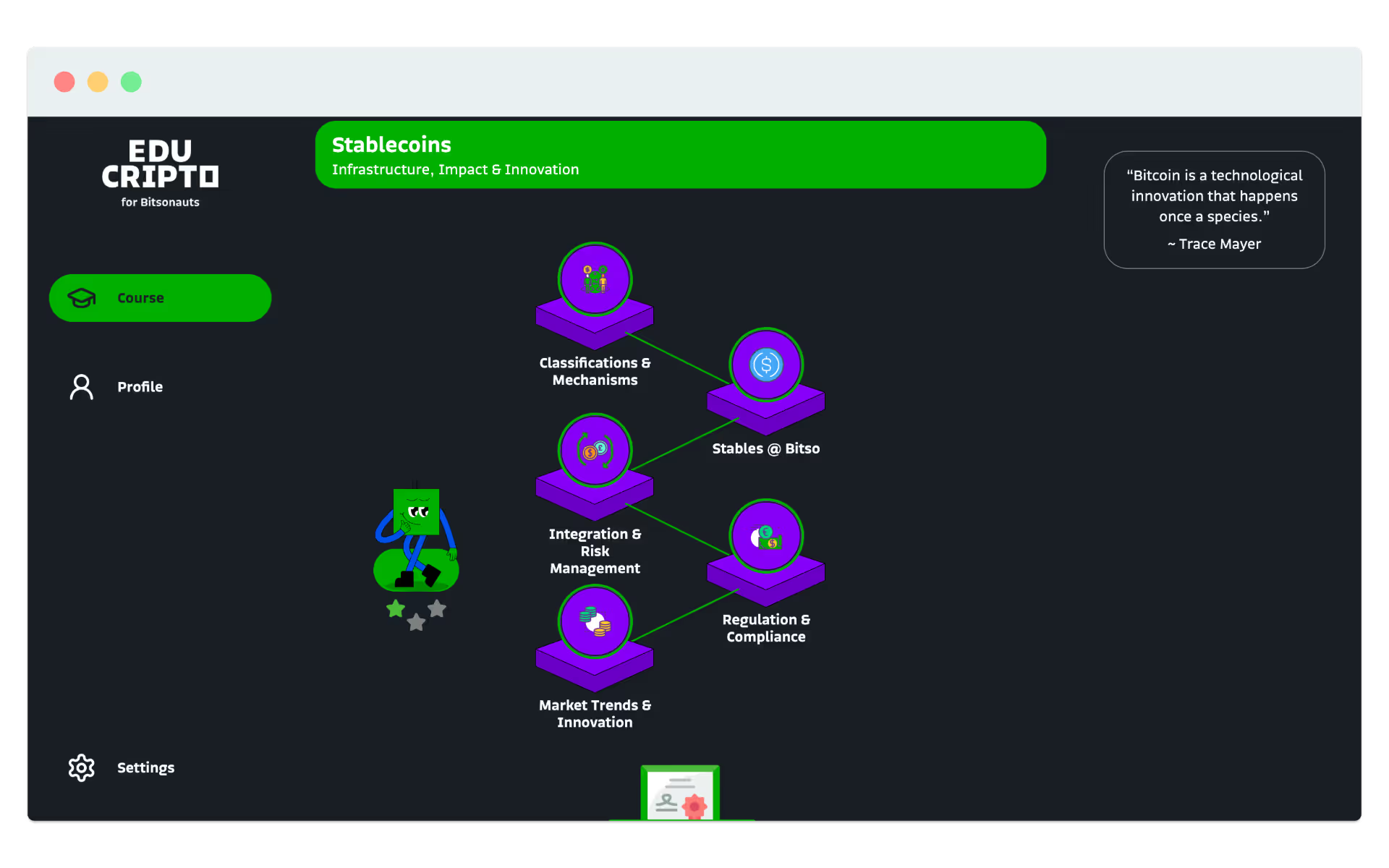 Stablecoin-Kurs in der Bitsonauts Academy