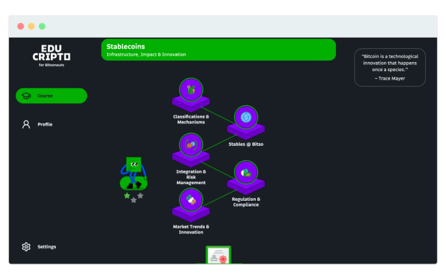 Stablecoin-Kurs in der Bitsonauts Academy