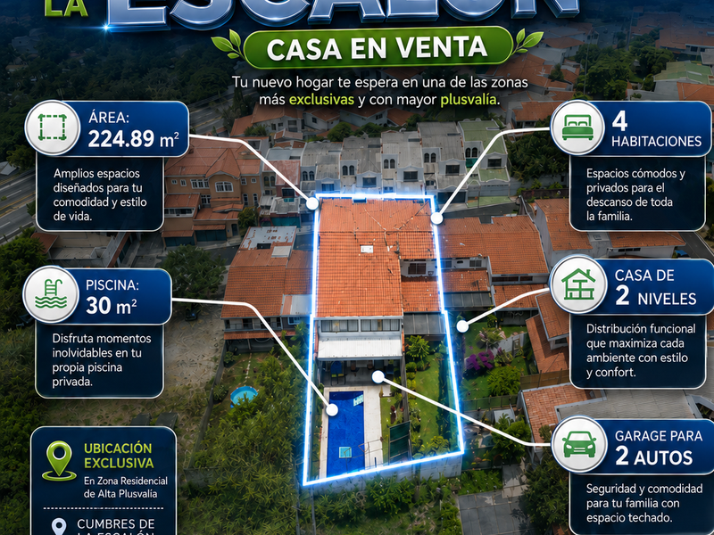 Casa con Piscina en Cumbres de la Escalón