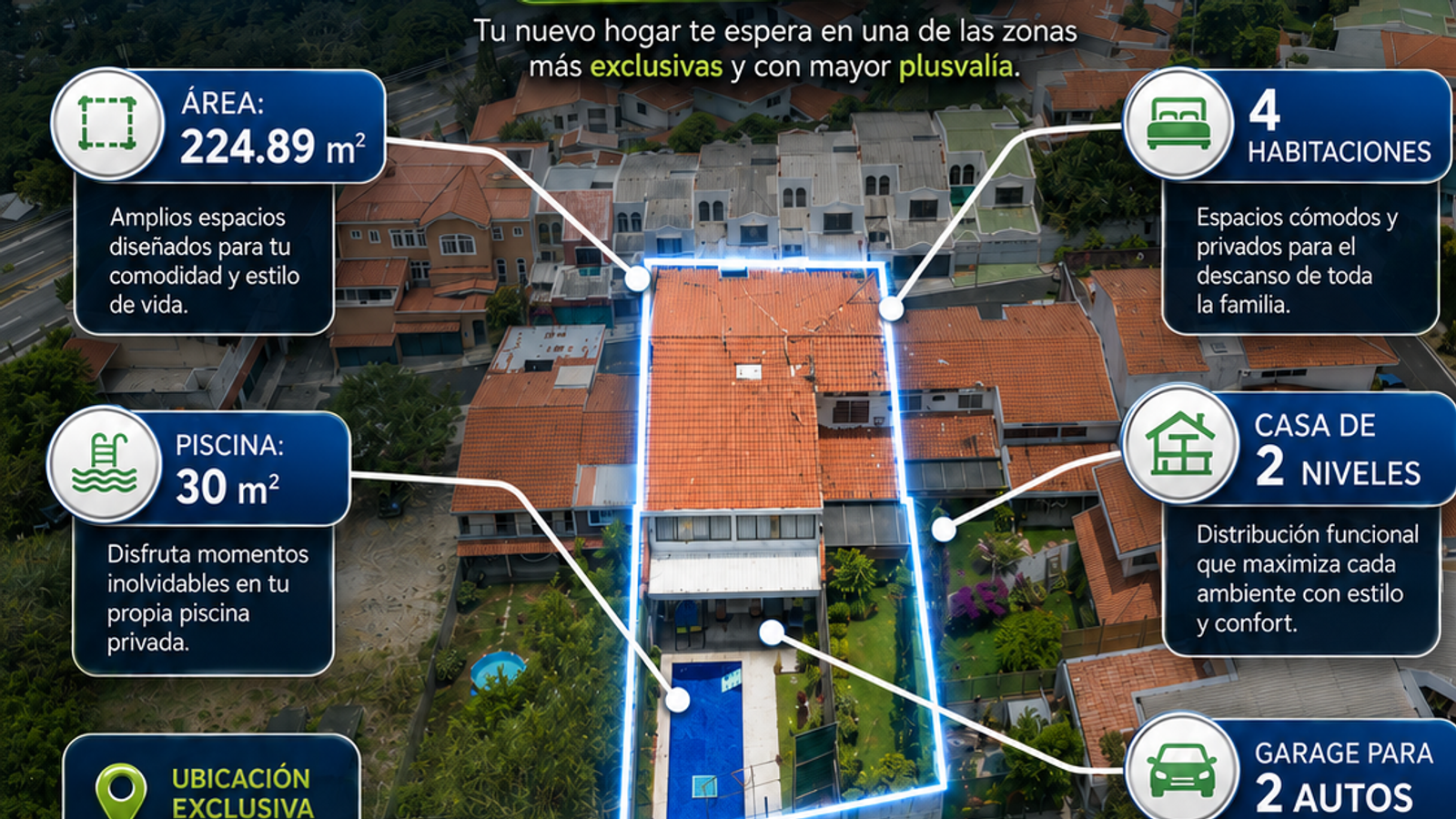 Casa con Piscina en Cumbres de la Escalón