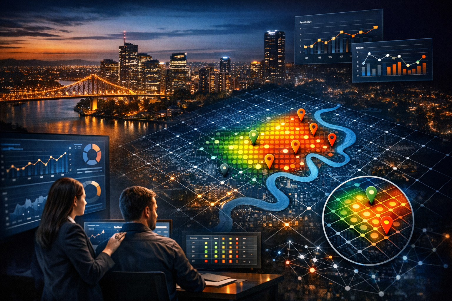 Local SEO geo-grid ranking report showing visibility across a service area