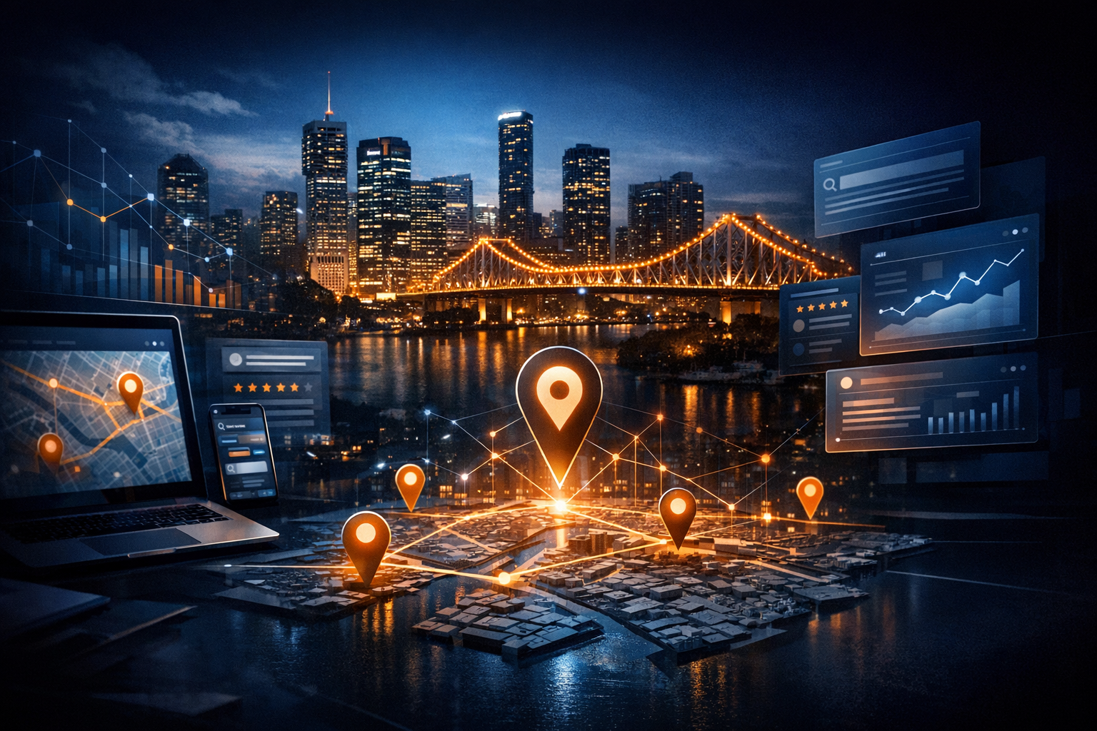 Local SEO for Woolloongabba Businesses: Maps, Reviews and Local Authority - SEO strategy visual by Jason Suli Digital Marketing
