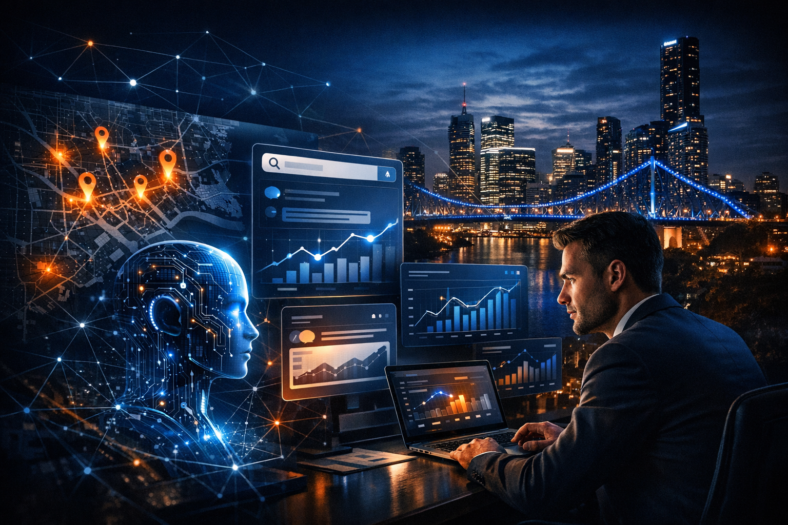 How Local Businesses Should Use AI Without Losing Their Brand Voice - SEO strategy visual by Jason Suli Digital Marketing