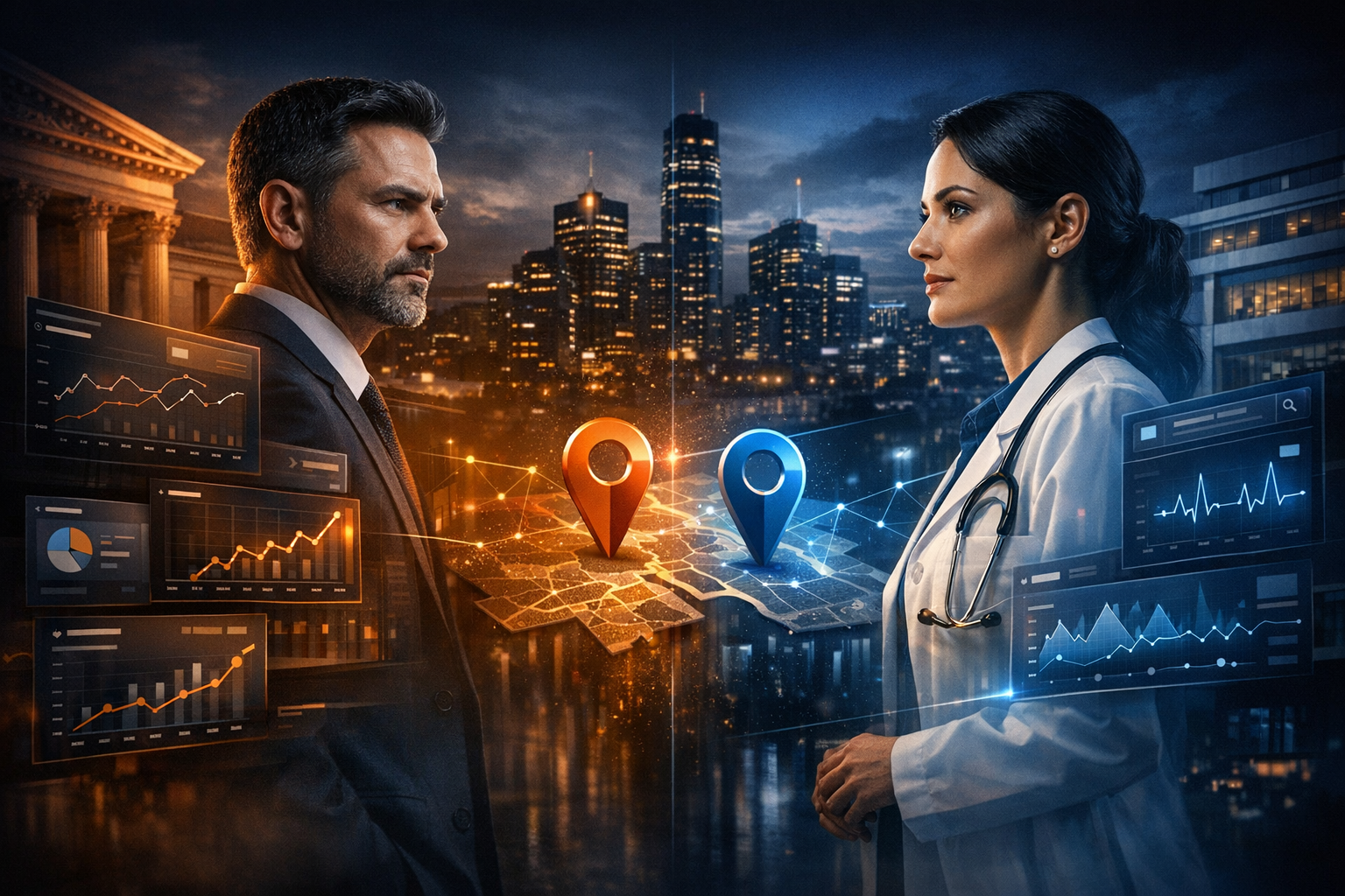 Local SEO for Law Firms vs Medical Clinics: What Actually Changes by Industry? - SEO strategy visual by Jason Suli Digital Marketing