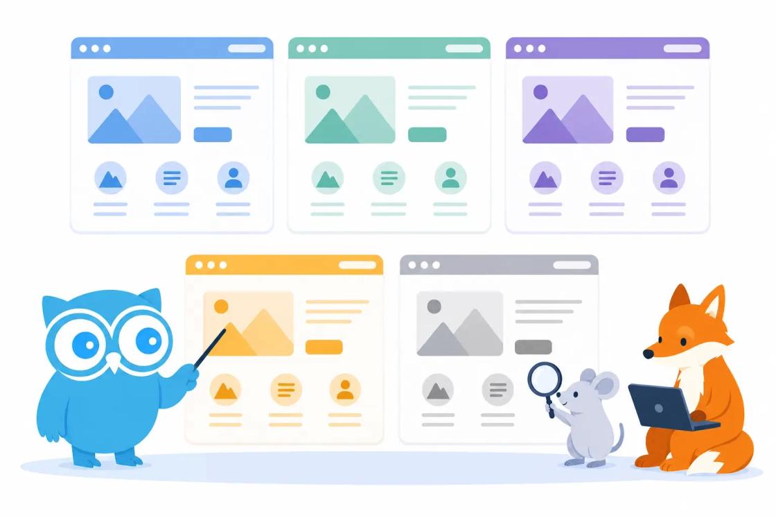 Owl presenting websites