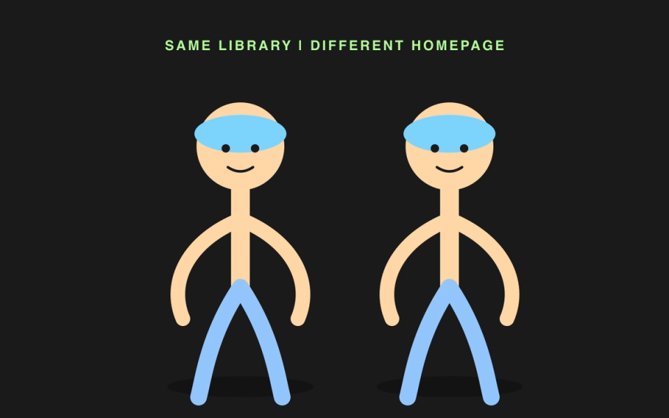 Two identical flat noodle-arm characters from the same illustration library